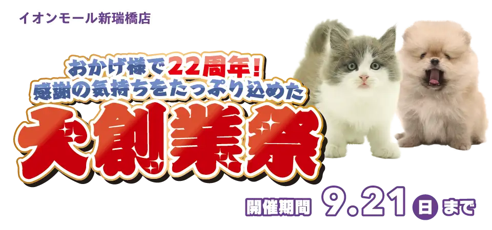 【大創業祭 開催！！】愛知県 ワンラブ イオンモール新瑞橋店 感謝イベント開催！！9/6～9/21まで｜ワンラブグループ