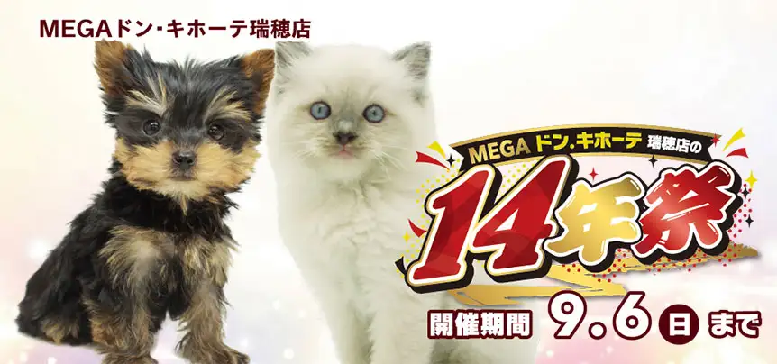 【祝！14年祭！！】岐阜県 ワンラブ MEGAドン・キホーテ瑞穂店 イベント開催！！8/22～9/6まで｜ワンラブグループ